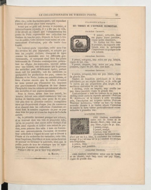 Le Collectionneur de timbres-poste - 15 septembre 1864 - Arthur Maury