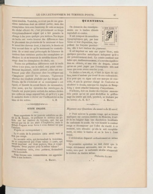 Le Collectionneur de timbres-poste - 15 septembre 1864 - Arthur Maury