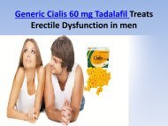 Buy Cialis 60 mg generic Tadalafil Online @ BestGenericDrug24 Pharmacy in USA UK