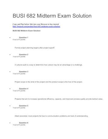 BUSI 682 Midterm Exam Solution