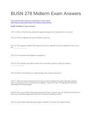 BUSN 278 Midterm Exam Answers