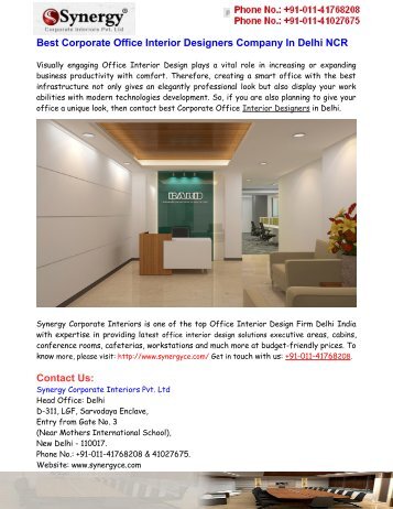 top office interior design company in delhi ncr