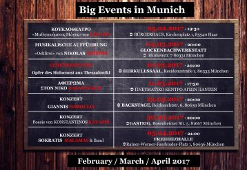 Big Events in Munich: February / March / April 2017