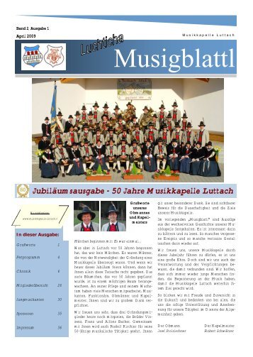 Musigblattl 2009 - Musikkapelle Luttach