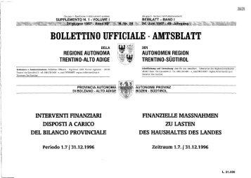 bollettino ufficiale · amtsblatt - Regione Autonoma Trentino Alto Adige