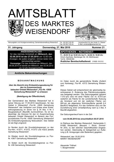 AMTSBLATT - Gemeinde Weisendorf