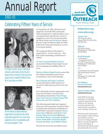 2002-03 annual report - North Hills Community Outreach