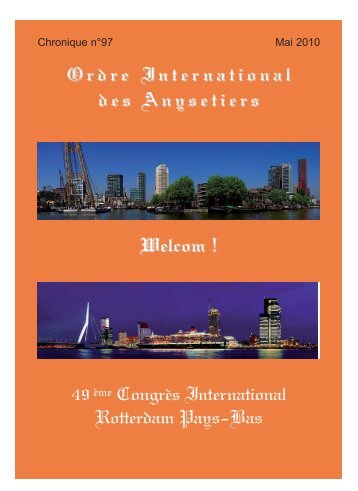 Ordre Inter national des Anysetiers Welcom ! 49ème Congrès ...