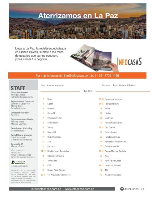 Revista InfoCasas Bolivia Febrero - 2017
