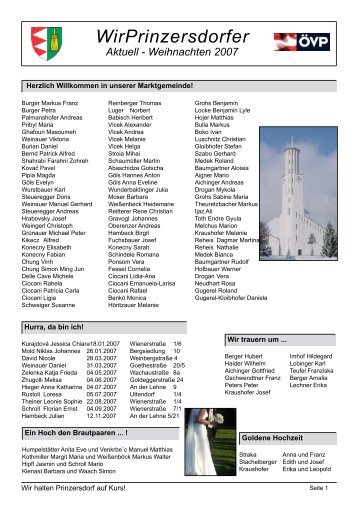 WirPrinzersdorfer Aktuell - Weihnachten 2007 - Muellner Elektronik