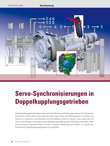 Servo-Synchronisierungen in Doppelkupplungsgetrieben