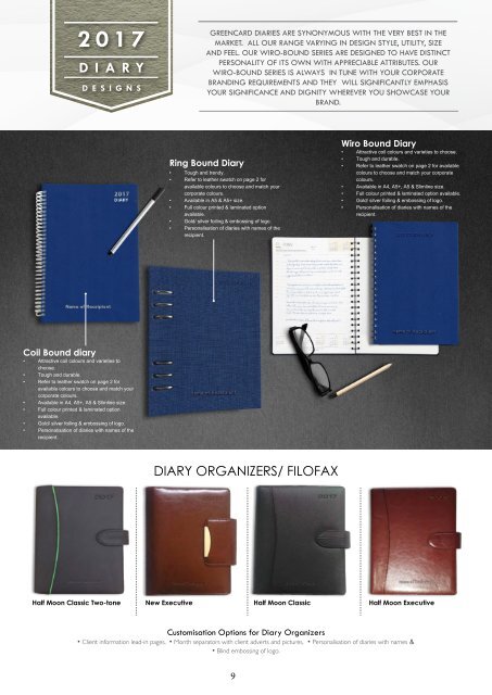 Diary and calender catalogue