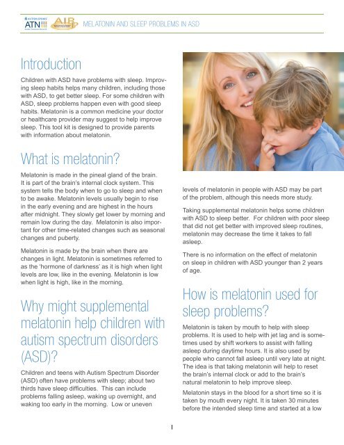 Melatonin and Sleep Problems in ASD A Guide for Parents