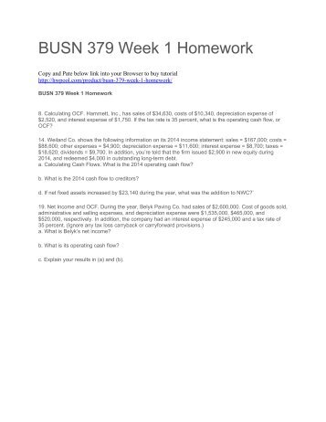 BUSN 379 Week 1 Homework