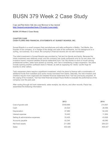 BUSN 379 Week 2 Case Study