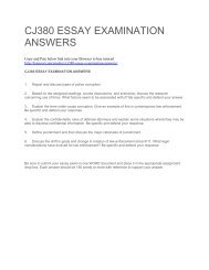 CJ380 ESSAY EXAMINATION ANSWERS