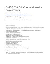 CMGT 556 Full Course all weeks assignments