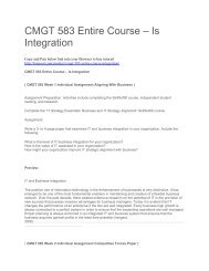 CMGT 583 Entire Course – Is Integration