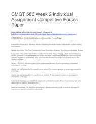 CMGT 583 Week 2 Individual Assignment Competitive Forces Paper