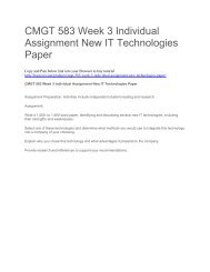 CMGT 583 Week 3 Individual Assignment New IT Technologies Paper