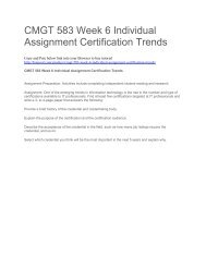 CMGT 583 Week 6 Individual Assignment Certification Trends