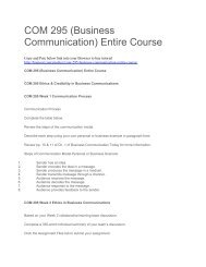 COM 295 (Business Communication) Entire Course