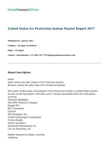 United States Ice Protection System Market Report 2017 