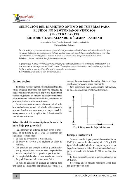 seleccion del diametro optimo de tuberias para fluidos no newtonianos viscosos (tercera parte)