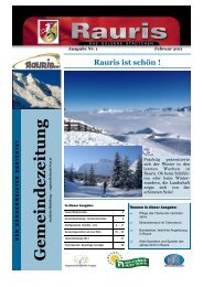 Gemeindezeitung - Marktgemeinde Rauris