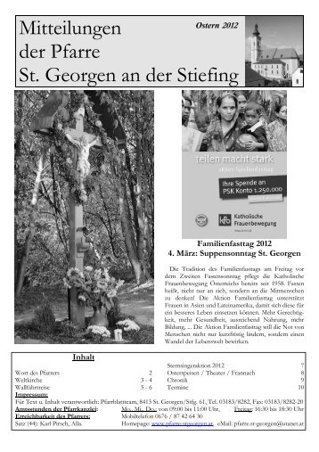 Pfarrnachrichten Ostern 2012 - Pfarre St. Georgen an der Stiefing ...