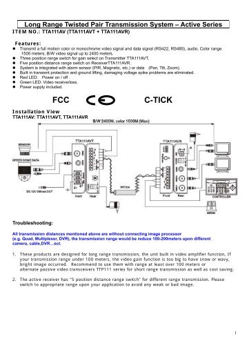 Long Distance Twisted Pair AV Transmission System