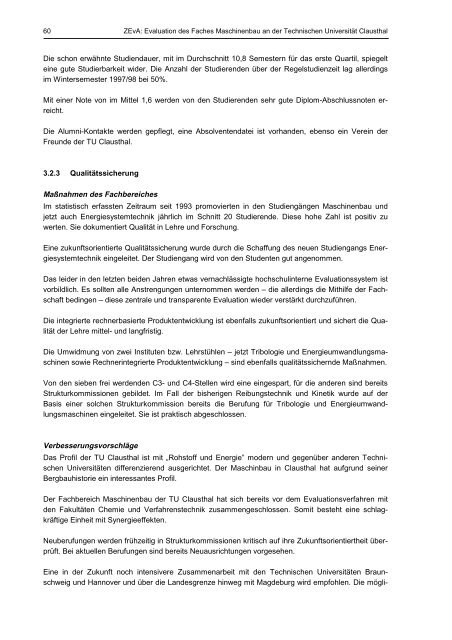 ZEvA Evaluation von Lehre und Studium im Fach Maschinenbau an ...