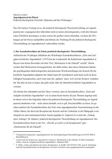 Martin Lechner Jugendpastoral im Plural Praktisch-theologische ...