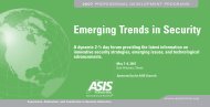 Emerging Trends in Security - ASIS International