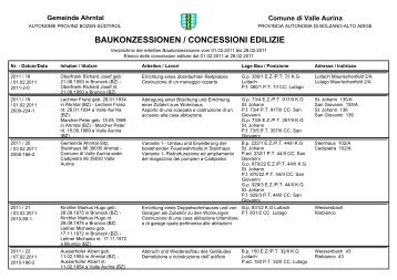 BAUKONZESSIONEN / CONCESSIONI EDILIZIE