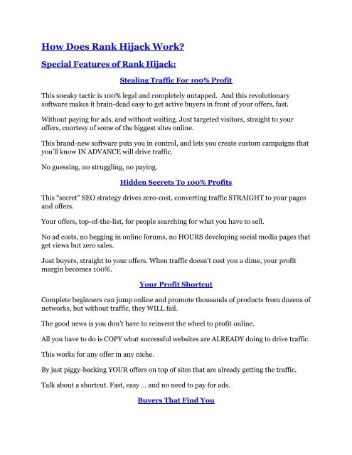 Rank Hijack review - Rank Hijack +100 bonus items