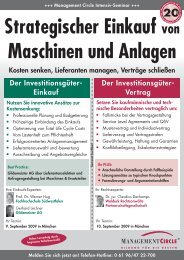 Seminar: Strategischer Einkauf von Maschinen und Anlagen ...