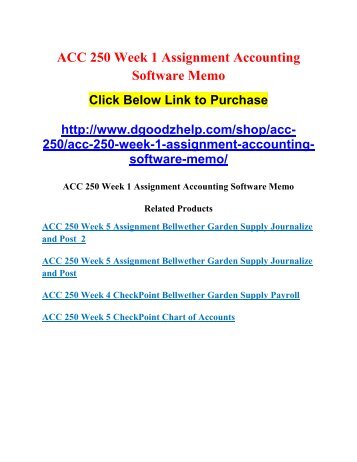 Accounting software assignment