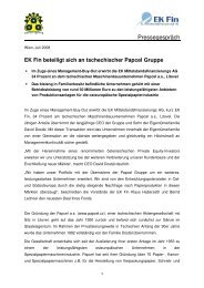 Pressegespräch - EK Mittelstandsfinanzierungs AG