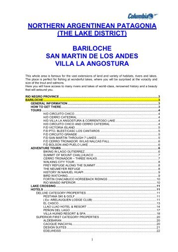 (the lake district) bariloche san martin de los andes villa la angostura
