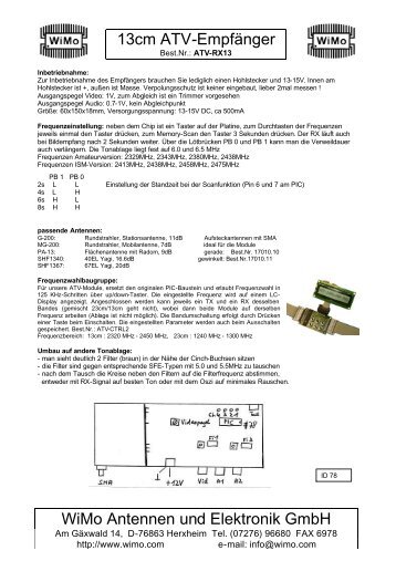 13cm ATV-Empfänger WiMo Antennen und Elektronik GmbH