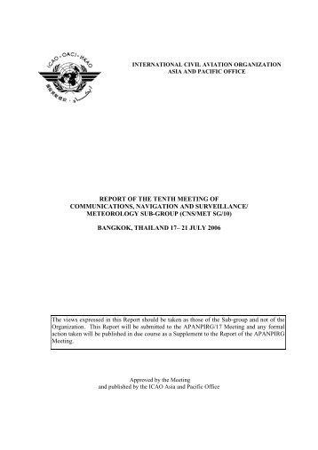 cns/met sg/10 - International Civil Aviation Organization Asia and ...
