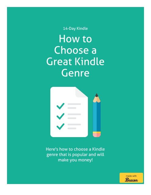 How to Choose a Kindle Genre - Make Money as An Amazon Author
