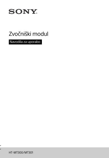 Sony HT-MT301 - HT-MT301 Istruzioni per l'uso Sloveno