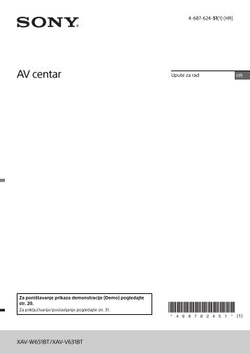 Sony XAV-W651BT - XAV-W651BT Istruzioni per l'uso Croato
