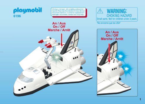 Playmobil 6196 Navette spatiale et spationautes Navette spatiale
