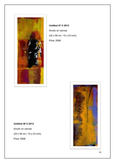 CATALOGUE of ABSTRACT ARTWORKS