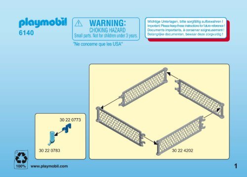 Playmobil 6140 - Notice de montage Playmobil 6140