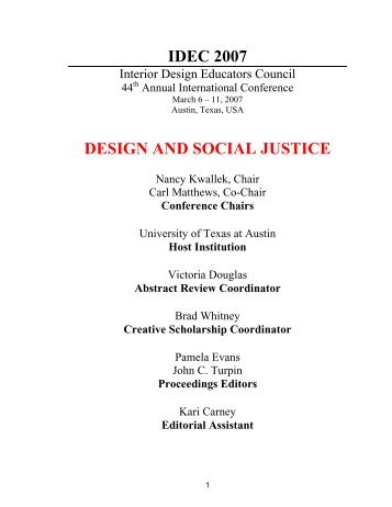 idec 2007 design and social justice - Interior Design Educators ...