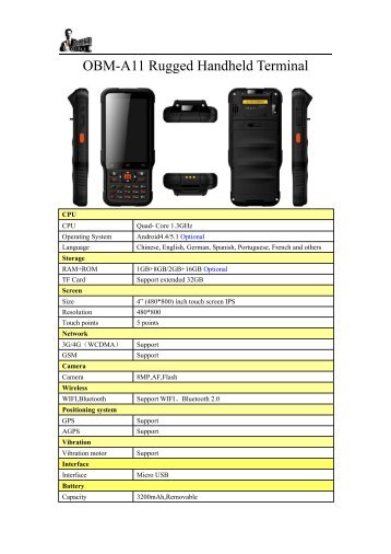 OBM-A11 Android Handheld Terminal